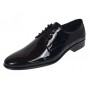 Pantofi barbati eleganti din piele naturala calapod lat Negru Lacuit GKR016NL